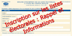 Inscription sur les listes électorales