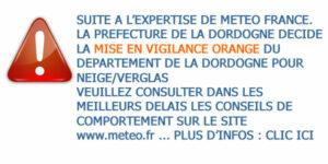 MISE EN VIGILANCE ORANGE NEIGE & VERGLAS