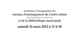 Invitation à inauguration