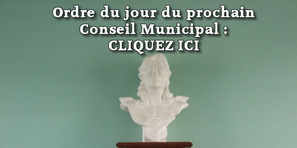 Ordre du jour du prochain Conseil Municipal