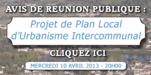 Réunion Publique : Présentation du projet de PLUi