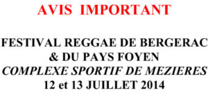 Avis important : Festival du 12 & 13 juillet