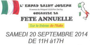 Fête de l'HEPAD Saint Joseph : Cette année, l'Italie !