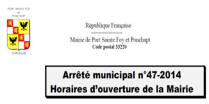 Nouveaux horaires pour 2015