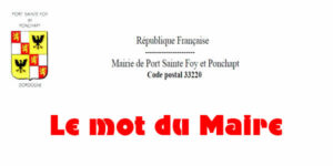 Le mot du Maire