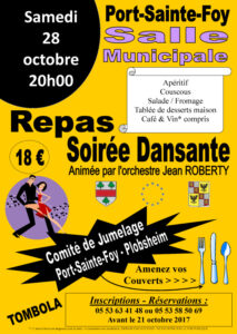 Repas dansant - Comité de jumelage @ Salle municipale - Jacques PREVERT | Port-Sainte-Foy-et-Ponchapt | Nouvelle-Aquitaine | France