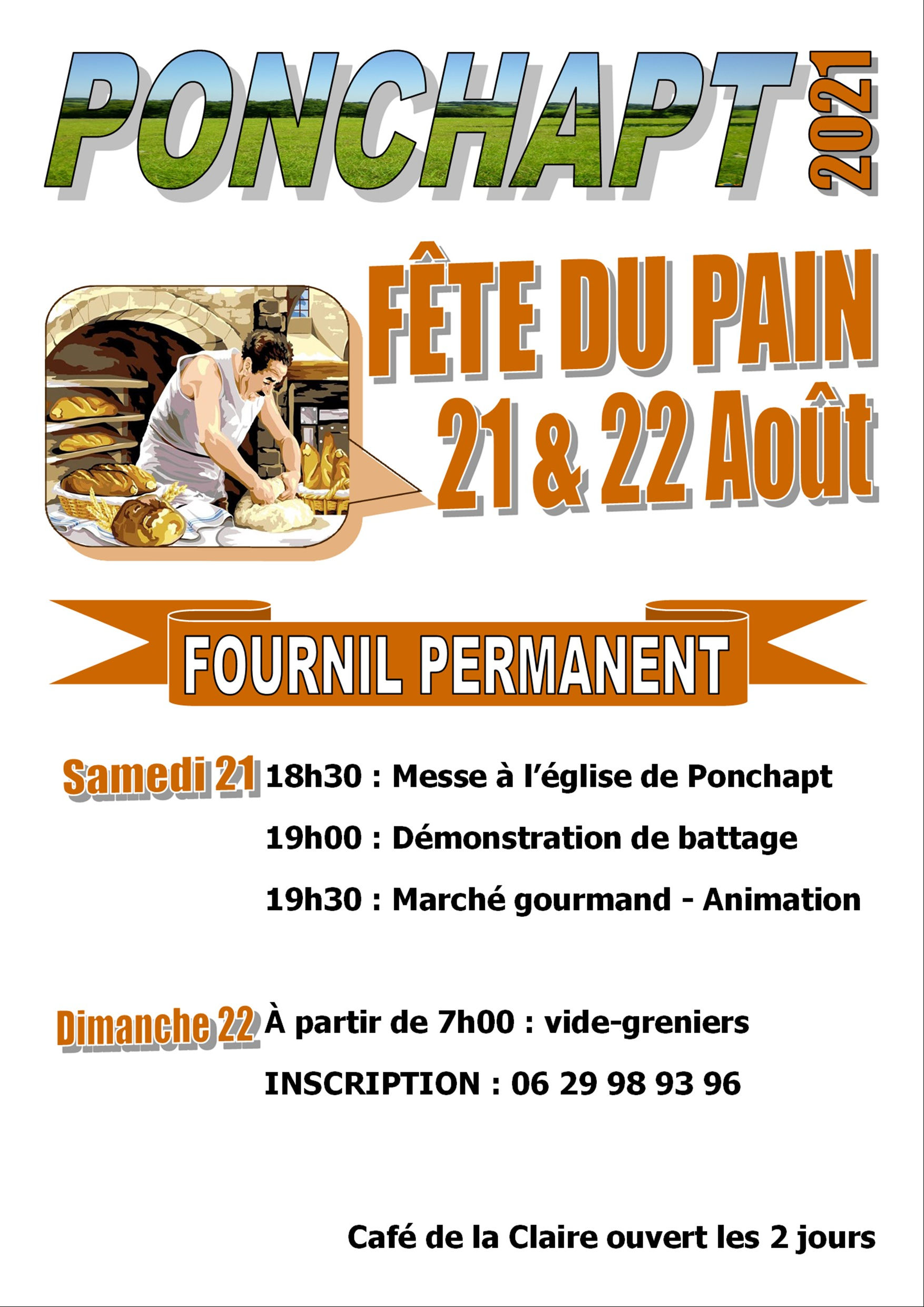 Fête du pain Ponchapt Programme 2021