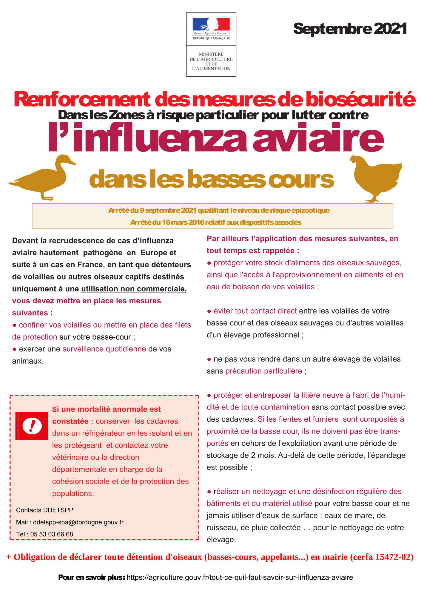 Flyer Mesures Basse Cour 2021