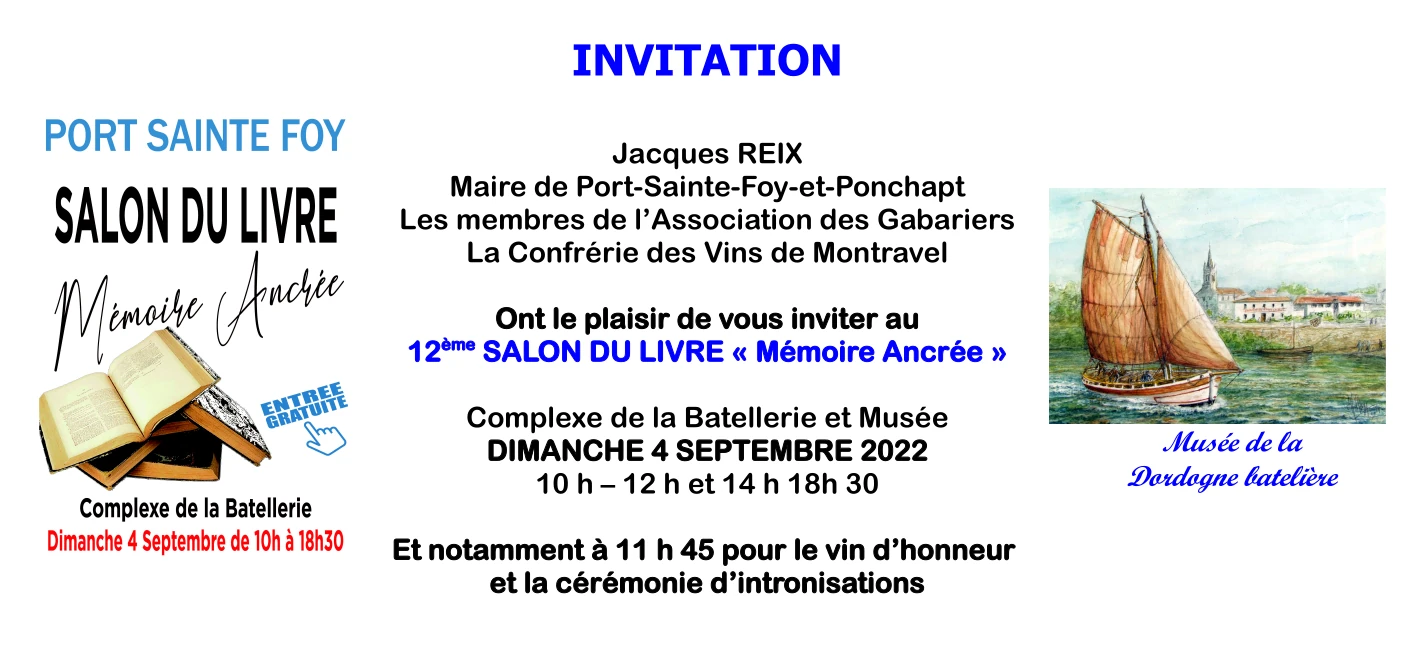 Invitation Salon du Livre 2022