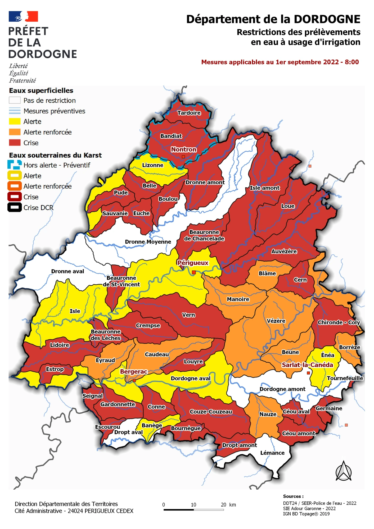 Carte A4 Arrêté Préfectoral 20220901