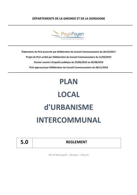 Règlement PLUi