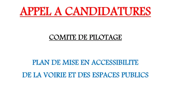 Appel à candidatures comité pilotage PAVE