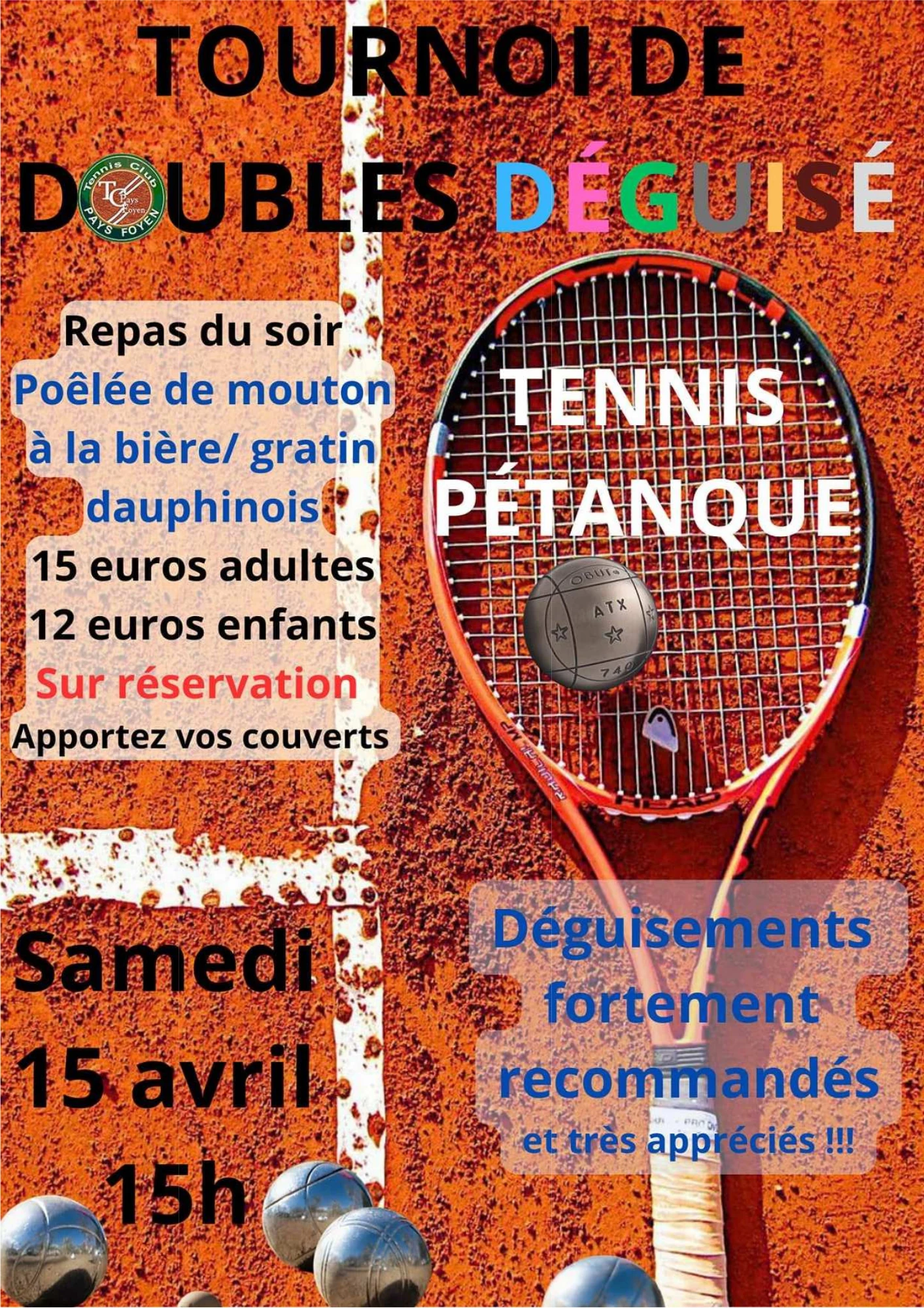 Tournoi de doubles tennis-pétanque 2023