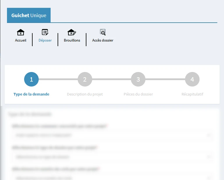Guichet unique - dépôt de dossier #1