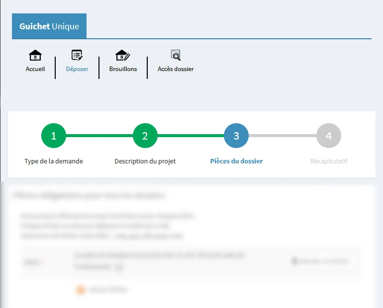 Guichet unique - dépôt de dossier #3