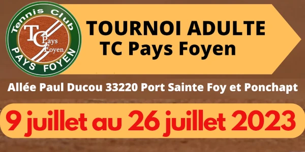 Tournoi de Tennis - TC Pays Foyen - 2023