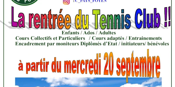 Affiche rentrée Tennis Club 2023