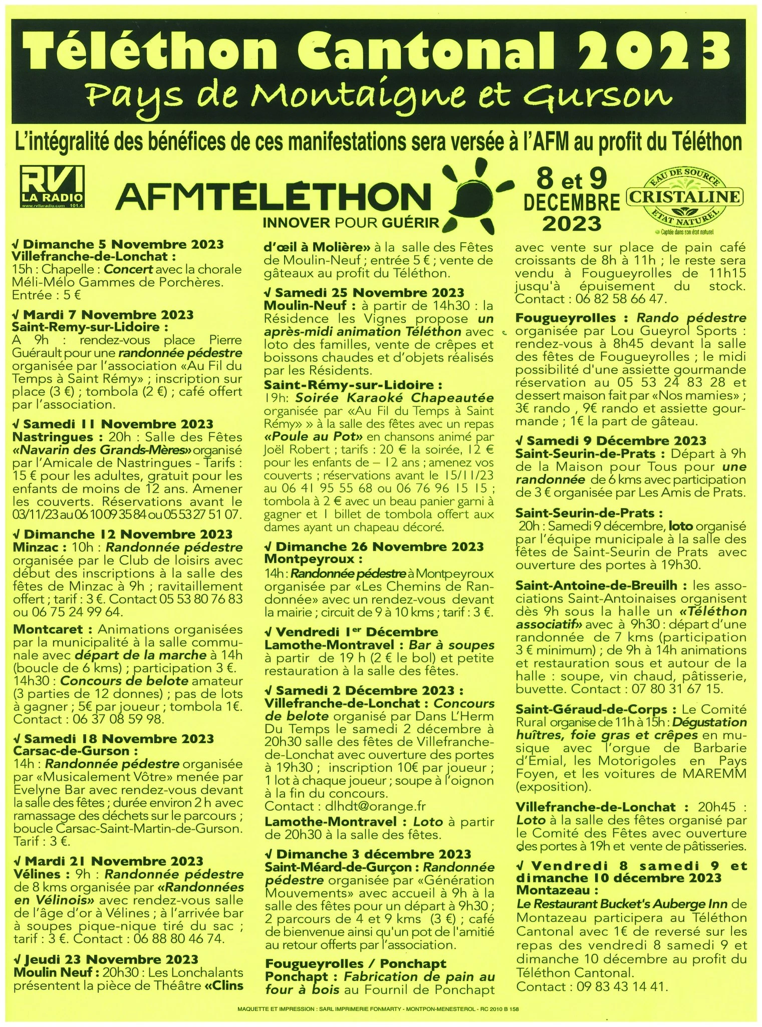 Téléthon cantonal 2023