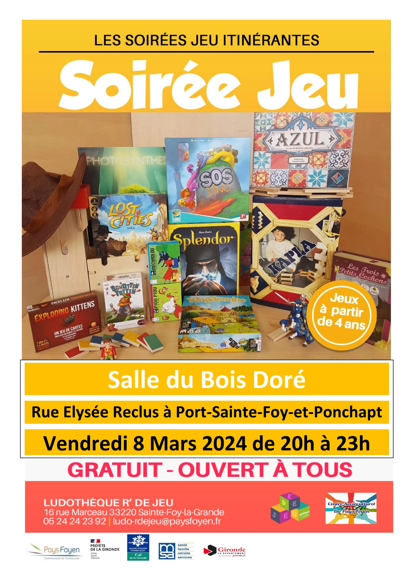 Soirée jeu - mars 2024