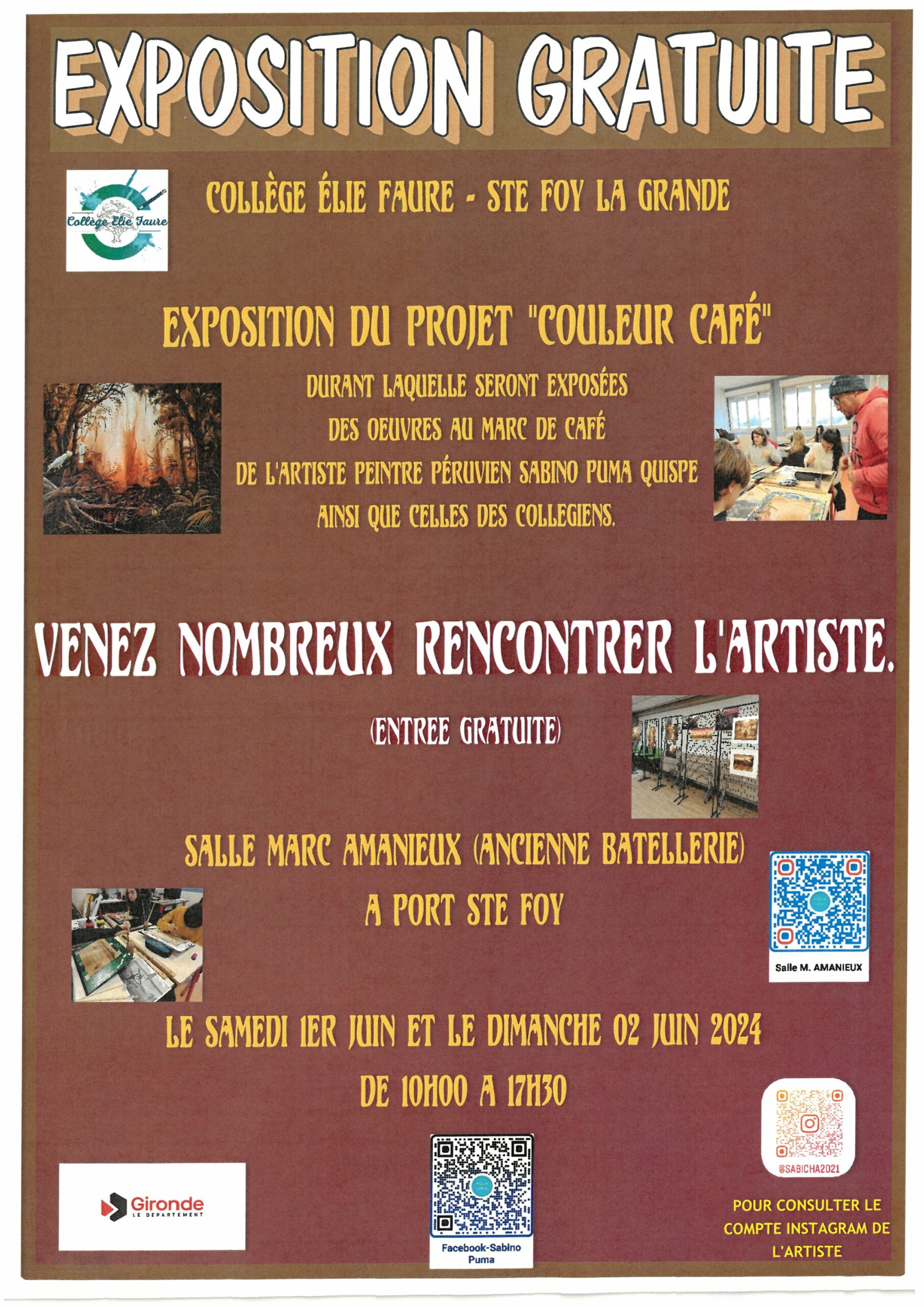 Affiche expo Sabino Puma 2024