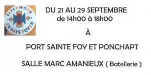 [21>29/09] Exposition « Patchwork en Pays Foyen »