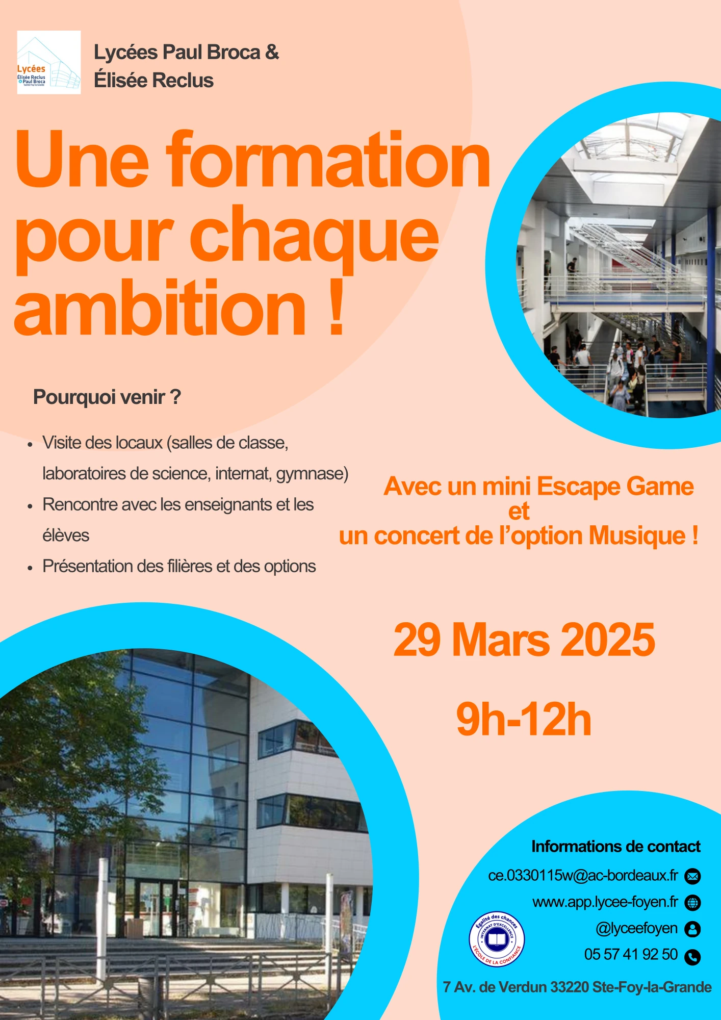 Journée Portes Ouvertes aux lycées de Sainte-Foy-la-Grande 2025