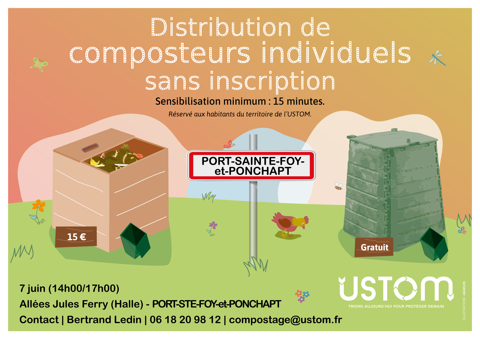 Distribution de composteurs sans inscription préalable