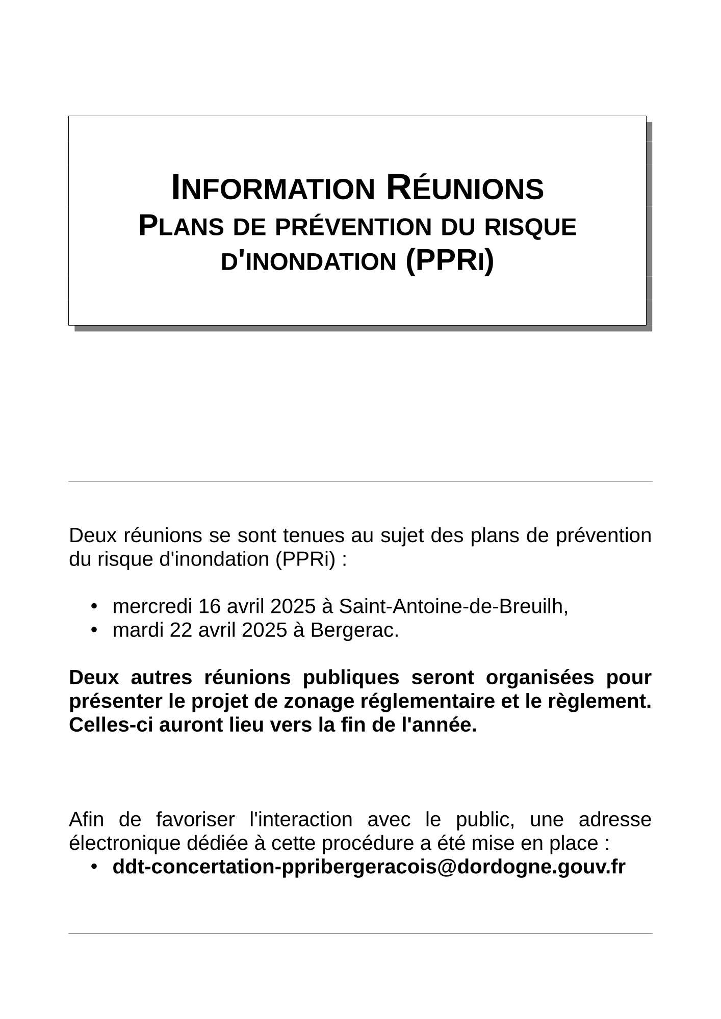 Réunions PPRi (Risque inondation)