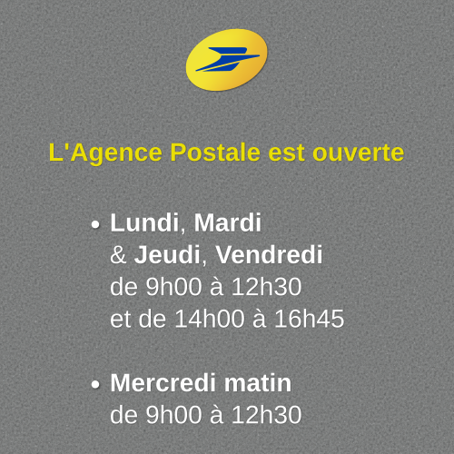 Horaires d'ouverture de l'Agence Postale Communale