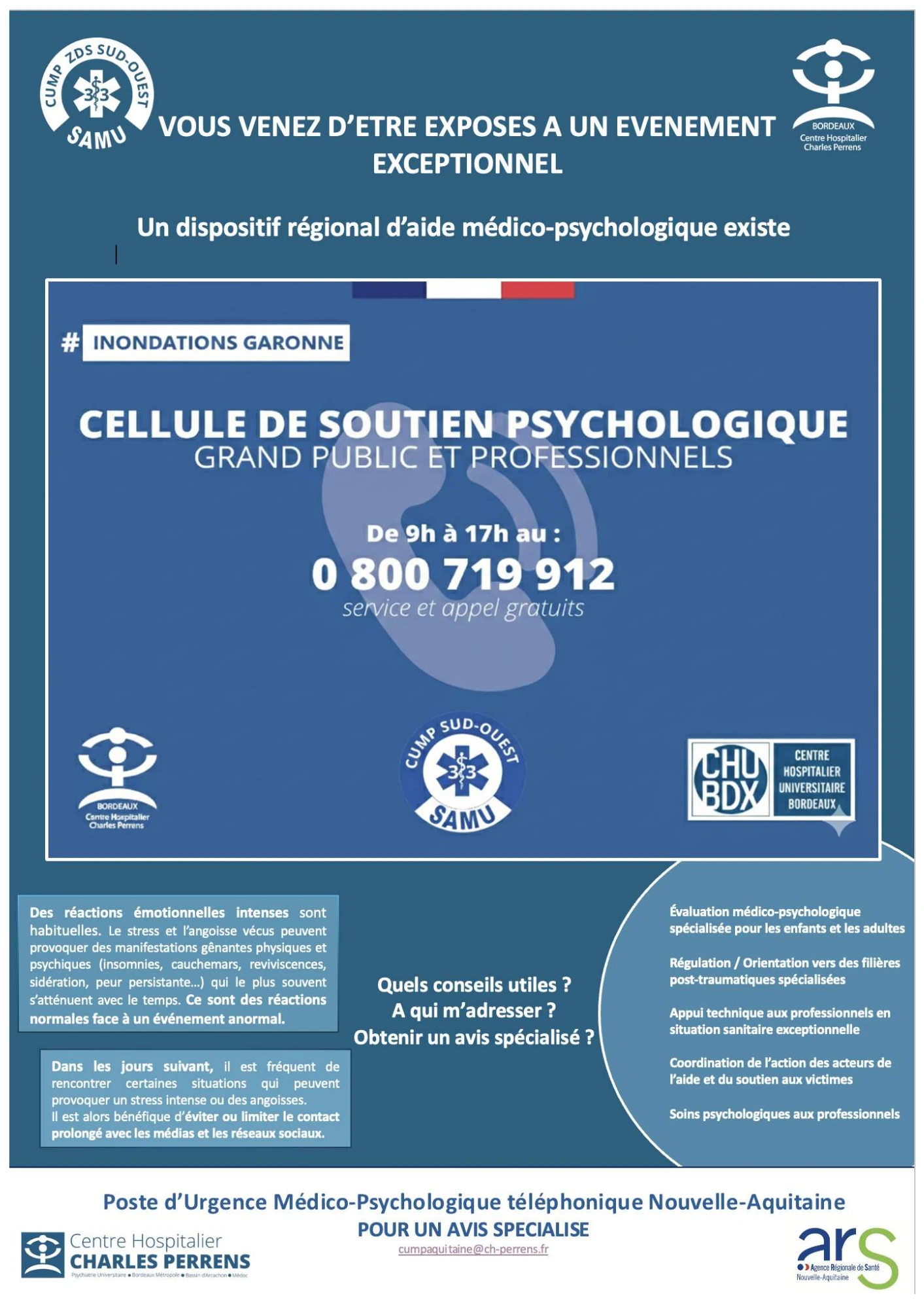 Inondations - Soutien psychologique