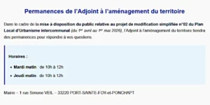 Permanences Adjoint - Aménagement du territoire 202603