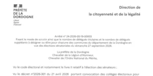 Arrêté préfectoral 19-05-2026 - Élections sénatoriales 2026