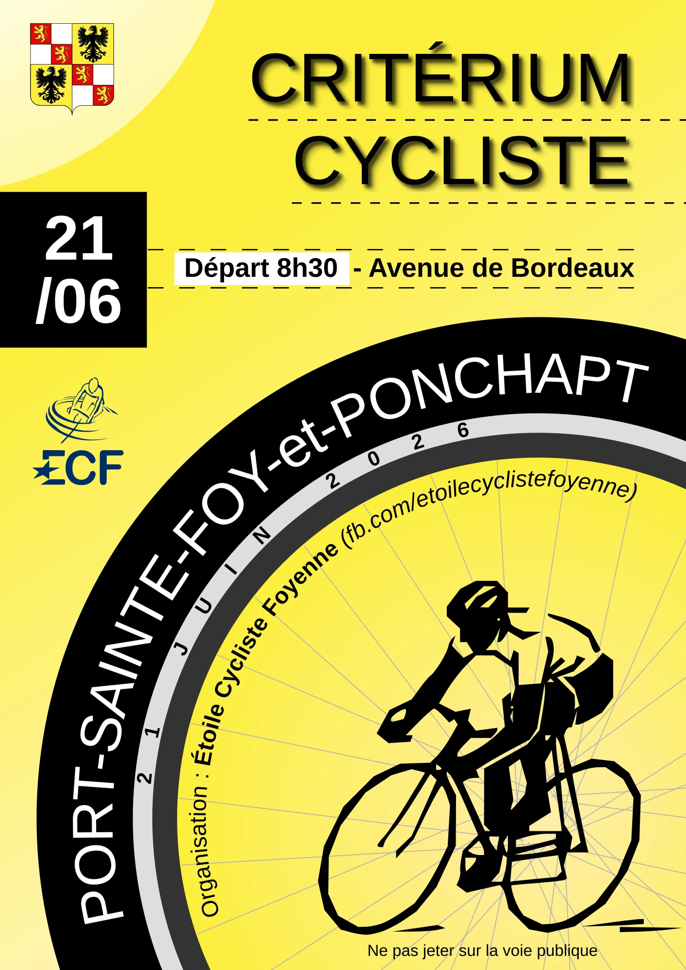 Affiche du Critérium Cycliste du 21 juin 2026