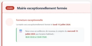 Mairie exceptionnellement fermée