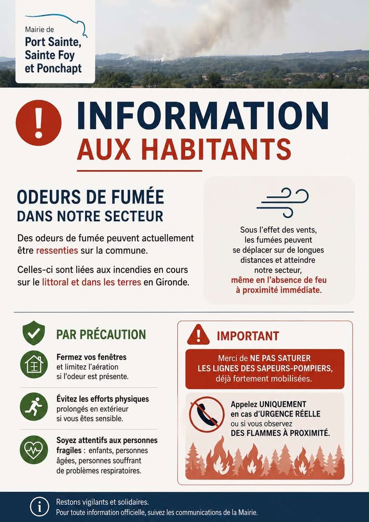 Affiche d'information sur les odeurs de fumée