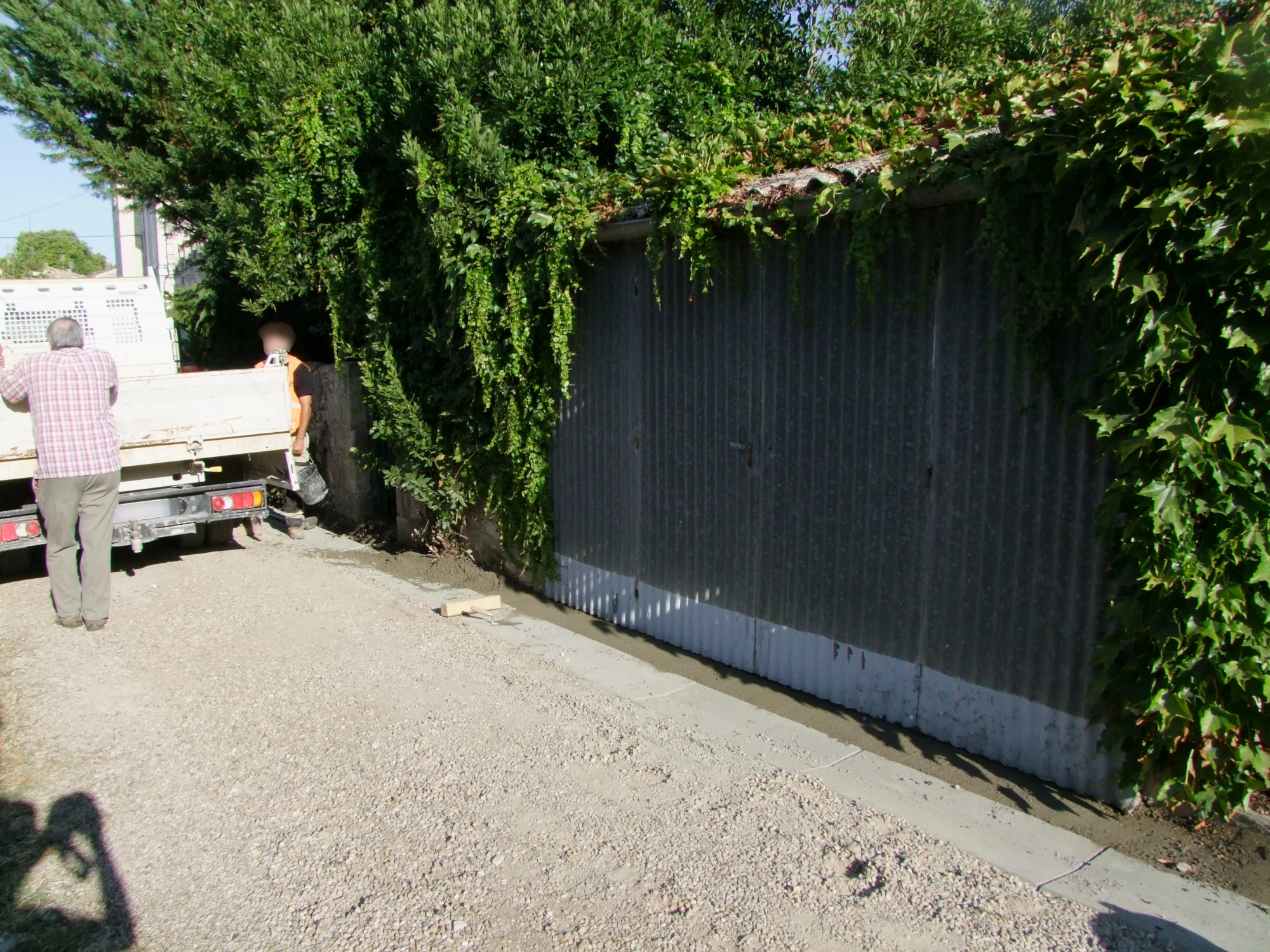 Vue du chantier de réfection du réseau pluvial Impasse des Mariniers