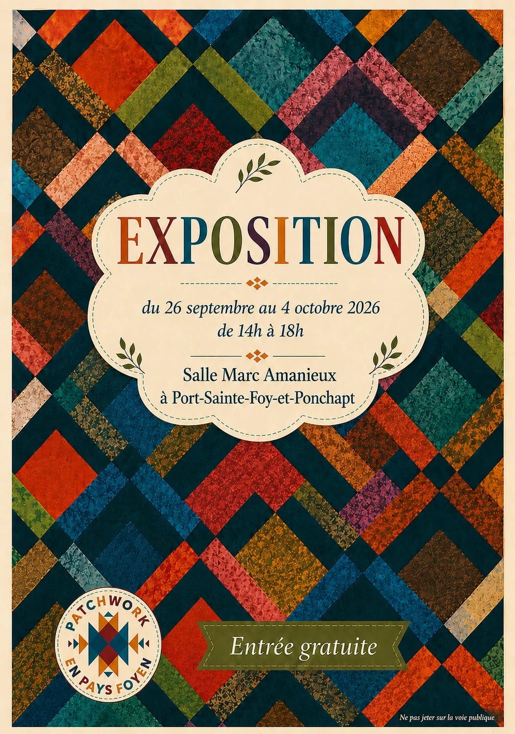 Affiche de l'exposition Patchwork - du 26 septembre au 4 octobre 2026
